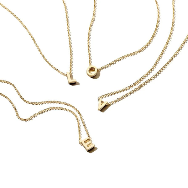 Blush Колие 14k, Буква F