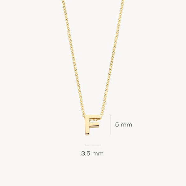 Blush Колие 14k, Буква F