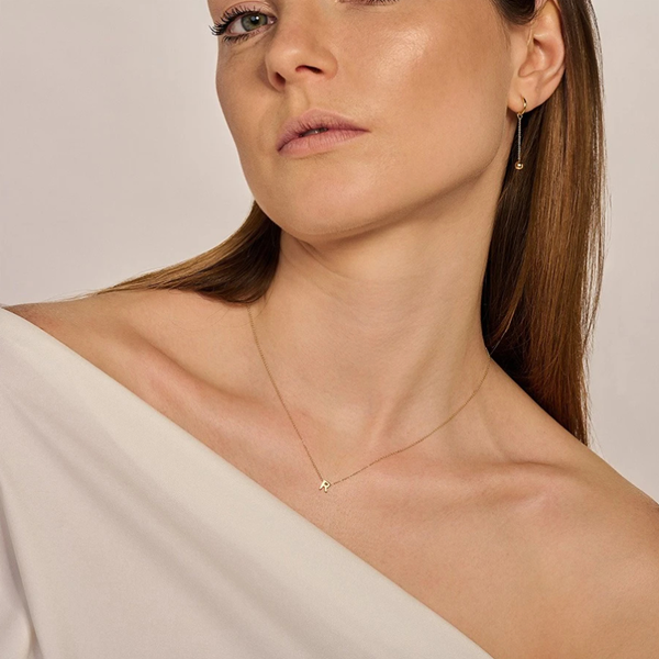 Blush Колие 14k, Буква R